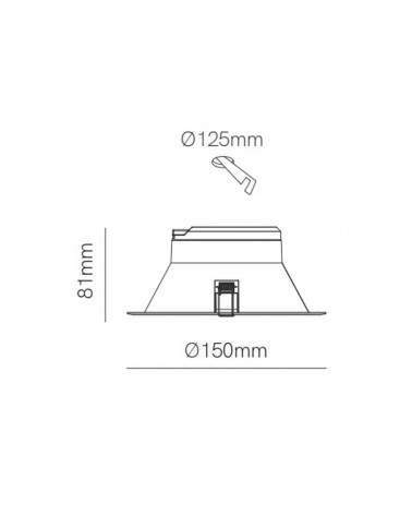 Aro downlight LED 15W redondo policarbonato blanco empotrable 15cm CCT Switch 3000K/4000K/5000K