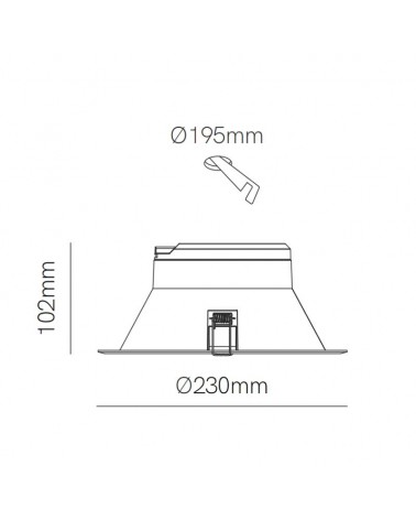 Aro downlight LED 25W redondo policarbonato blanco empotrable 23cm CCT Switch 3000K/4000K/5000K