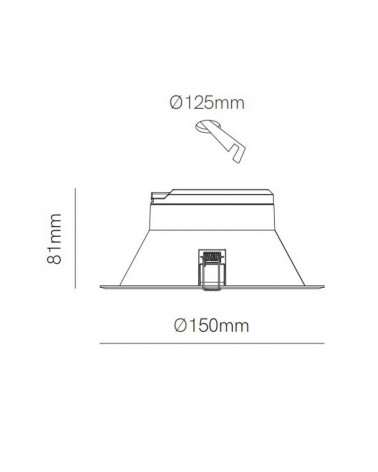 LED downlight ring 15W round white polycarbonate recessed 15cm Switch CCT Dimmable