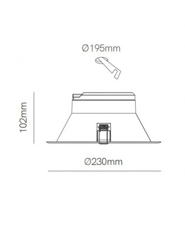 Aro downlight LED 25W redondo policarbonato blanco empotrable 23cm CCT Switch Regulable
