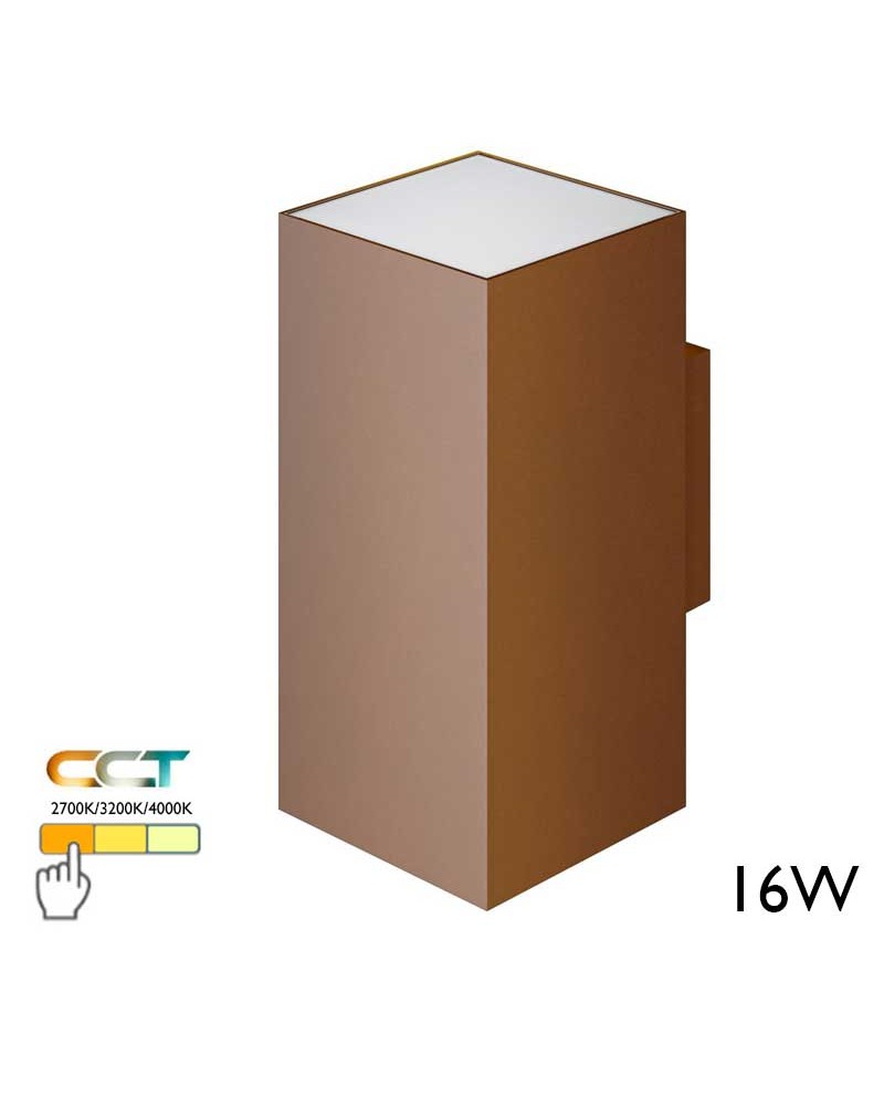 Outdoor wall light 16cm Top and bottom light LED 16W polycarbonate IP65 CCT Switch 2700K/3200K/4000K