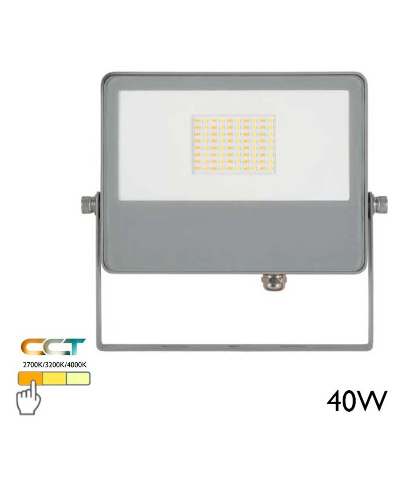 Proyector de exteriores 22,4cm 40W 4800Lm IP65 CCT Switch 2700K/3200K/4000K