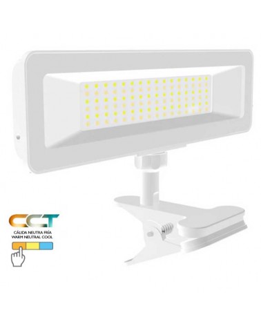 LED projector with battery and clamp 10W 110º  CCT SWITCH 3000K/4000K/5000K