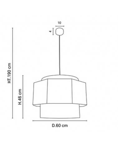 Ceiling lamp 60cm 2 linen and frayed raffia lampshades E27