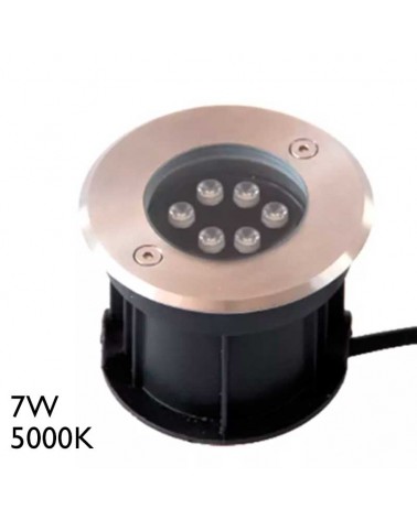Luminaria de empotrar sumergible 10cm de diámetro IP68 LED 7W 5000K 12V