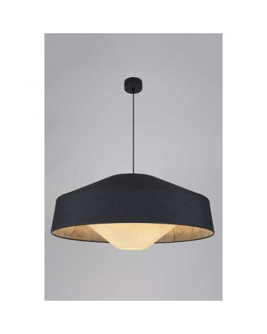 Ceiling lamp 78cm metal, fabric and paper with blue finish 3xE27