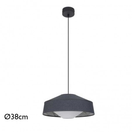 Ceiling lamp 38cm metal, fabric and paper with blue finish E27