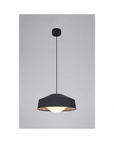 Lámpara de techo 38cm de metal, tela y papel acabado azul E27