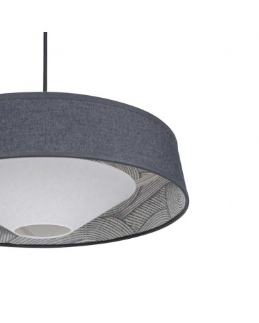 Lámpara de techo 38cm de metal, tela y papel acabado azul E27