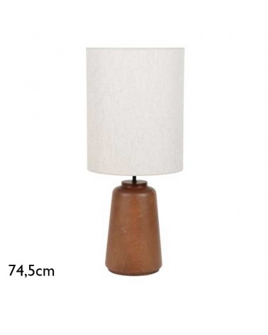 Table lamp 74,5cm in solid wood and white finish textile E27
