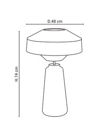 Table lamp 74cm made of solid wood, fabric and blue finish paper E27