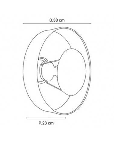 Aplique de pared 38cm de metal, tela y papel acabado azul E27