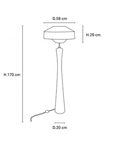 Floor lamp 170cm made of solid wood, fabric and blue finish paper E27