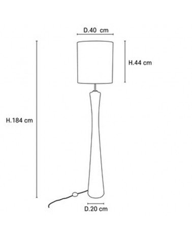 Floor lamp 184cm solid wood and textile with white finish E27