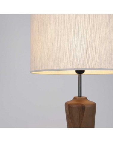Floor lamp 184cm solid wood and textile with white finish E27