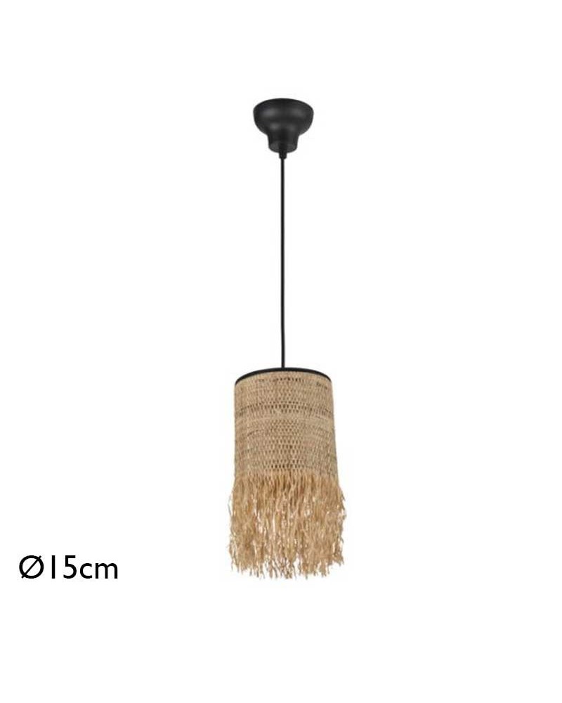 Frayed raffia ceiling lamp 15cm diameter E27