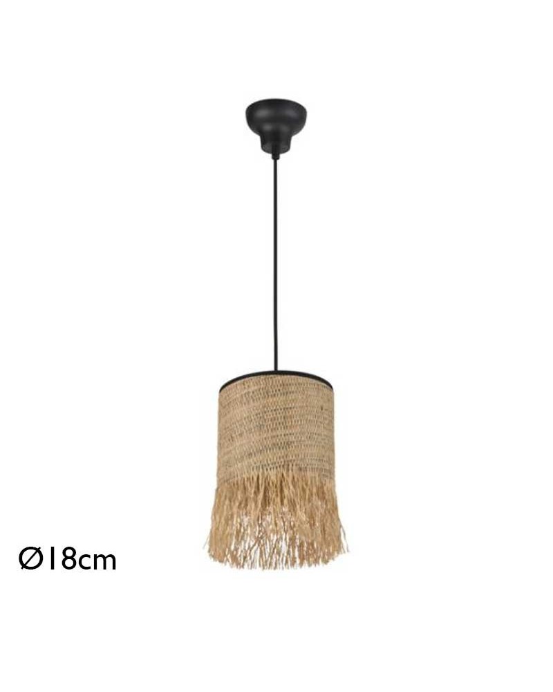 Frayed raffia ceiling lamp 18cm diameter E27