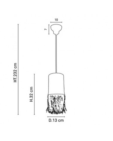 Frayed raffia ceiling lamp 13cm diameter E27