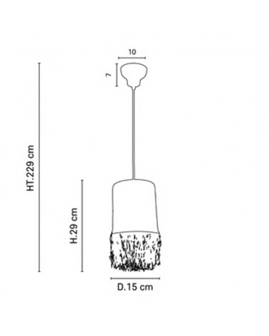 Frayed raffia ceiling lamp 15cm diameter E27