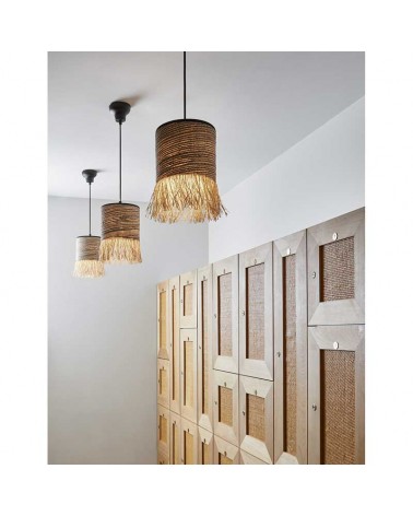 Frayed raffia ceiling lamp 18cm diameter E27