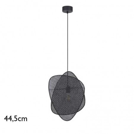 Ceiling lamp 44,5cm high with 2 reed shades black finish E27
