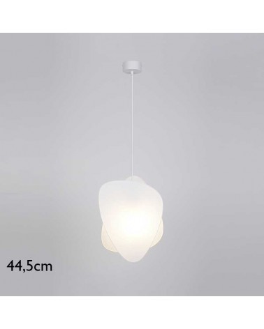 Ceiling lamp 44,5cm high with 2 white finished paper shades E27
