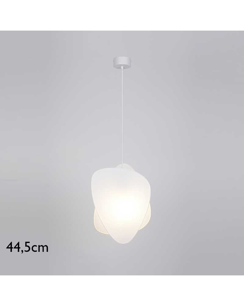Ceiling lamp 44,5cm high with 2 white finished paper shades E27