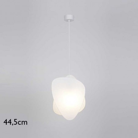 Ceiling lamp 44,5cm high with 2 white finished paper shades E27