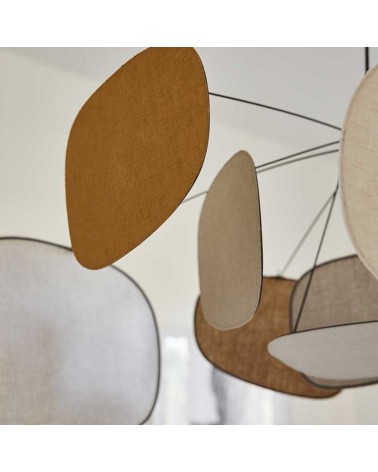 Lámpara de techo con 10 pantallas de lino de diferentes acabados E27