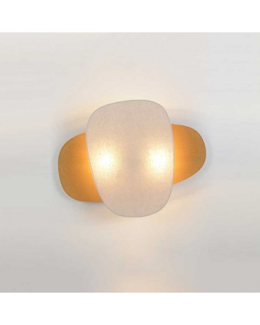 Aplique de pared 2 pantallas 76cm de lino E27