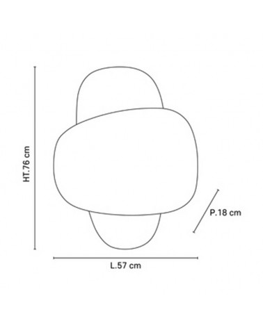 Aplique de pared 2 pantallas 76cm de lino E27