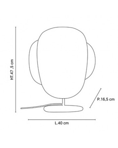 Lámpara de mesa 2 pantallas 47,5cm de lino E27