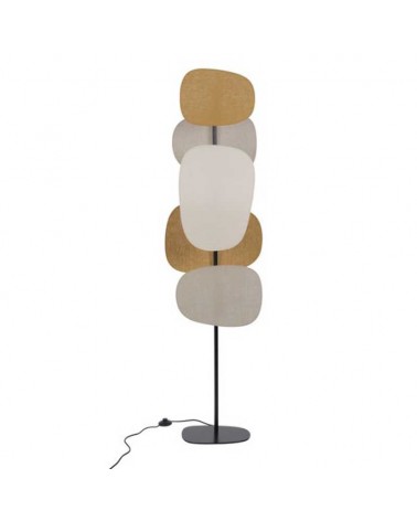 Floor lamp with 5 linen lampshades 174cm E27