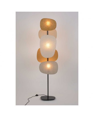 Floor lamp with 5 linen lampshades 174cm E27