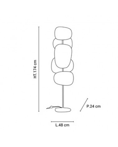 Floor lamp with 5 linen lampshades 174cm E27