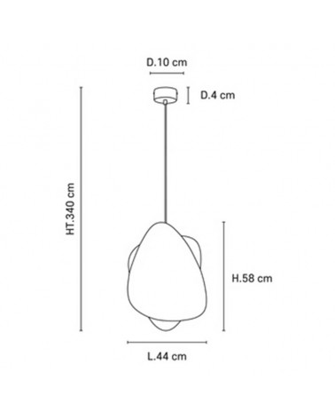 Lámpara de techo 58cm de alto con 2 pantallas de papel acabado blanco E27