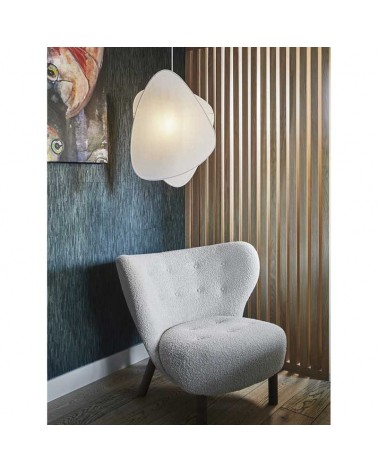 Ceiling lamp 58cm high with 2 white finished paper shades E27