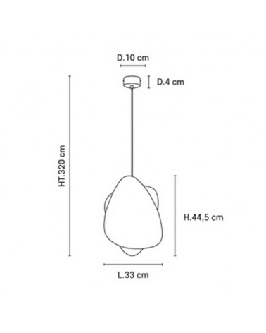 Lámpara de techo 44,5cm de alto con 2 pantallas de papel acabado blanco E27