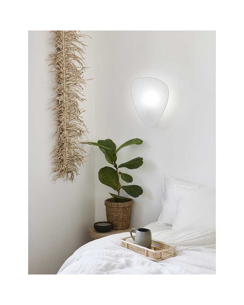 Wall light 42cm flat paper lampshade white finish E27