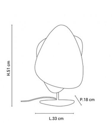 Table lamp 51cm double flat paper lampshade white finish E27