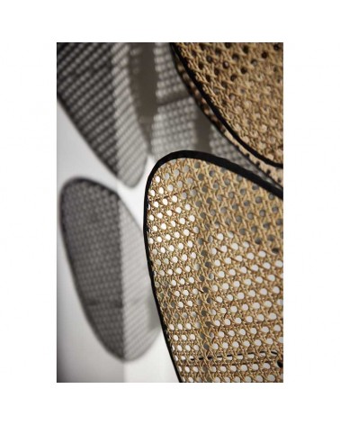 Floor lamp 179cm with five flat cane shades in a natural finish 3x27