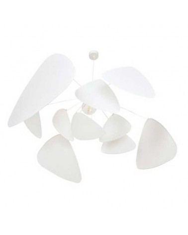Ceiling lamp with 10 white finished paper shades E27