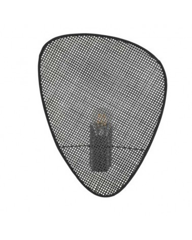 Aplique para pared 42cm pantalla plana de caña acabado negro E27