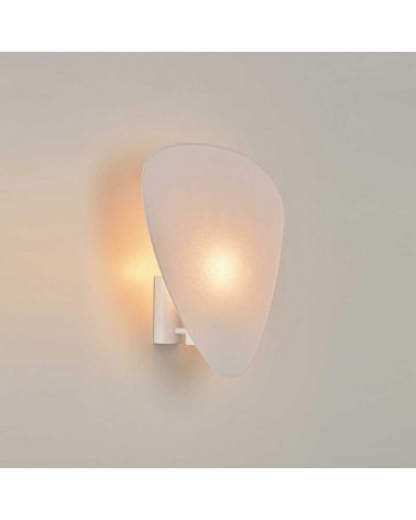 Wall light 42cm flat paper lampshade white finish E27