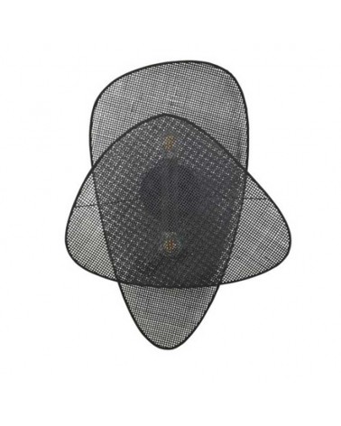 Aplique para pared 59cm doble pantalla plana de caña acabado negro 2xE27