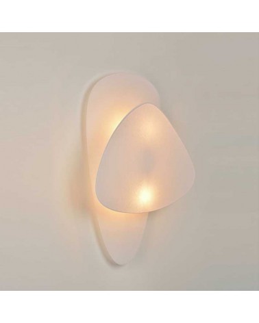 Wall light 59cm double flat paper lampshade white finish 2xE27
