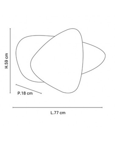 Aplique para pared 59cm doble pantalla plana de papel acabado blanco 2xE27