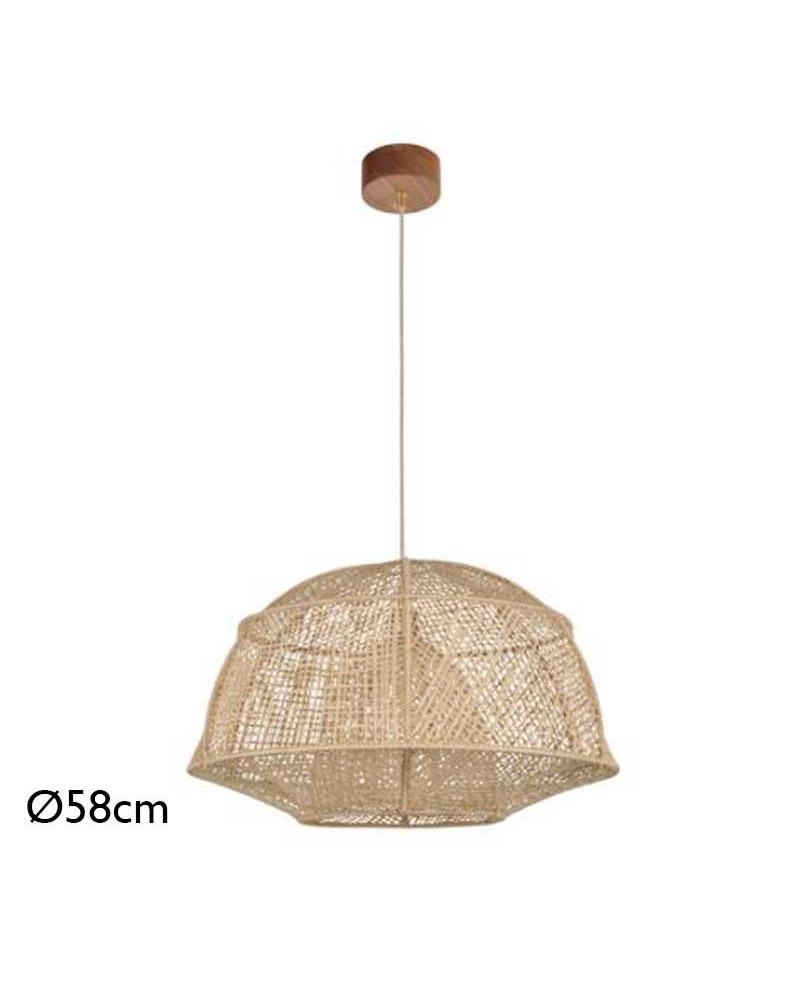 Ceiling lamp 58cm natural finish raffia E27