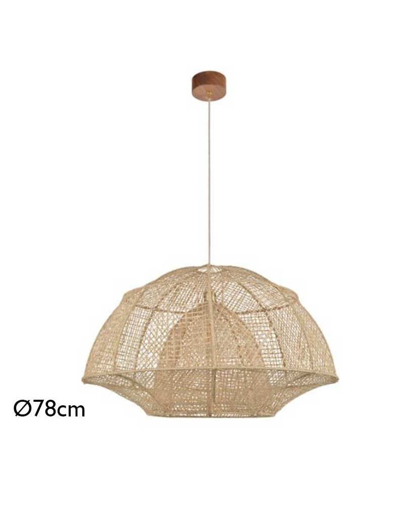 Lámpara de techo 78cm de rafia acabado natural E27