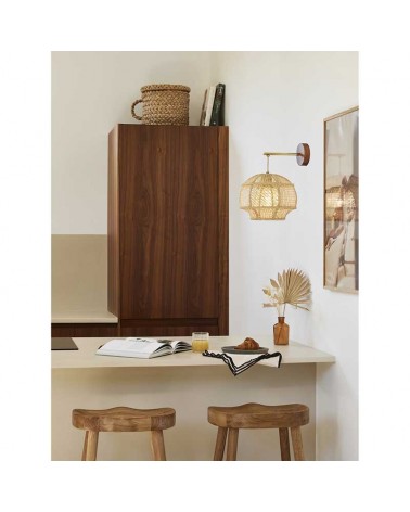 Aplique para pared 28cm de rafia acabado natural E27